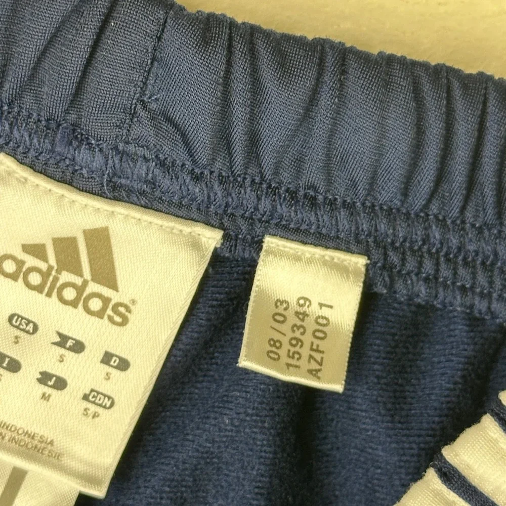 Y2K VTG Adidas Track Pants Mens Navy Blue 3 Stripe Regular S Navy 03'